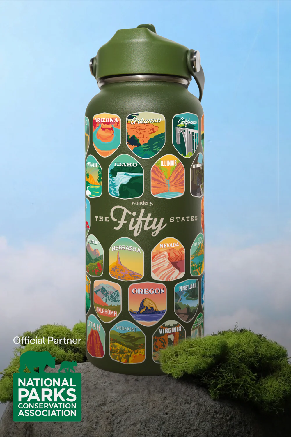 Fifty States Bucket List Water Bottle - Image 12
