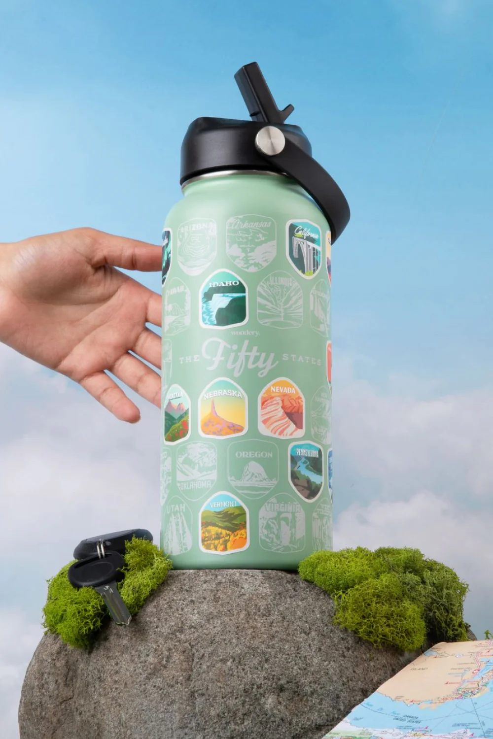 Fifty States Bucket List Water Bottle - Image 6