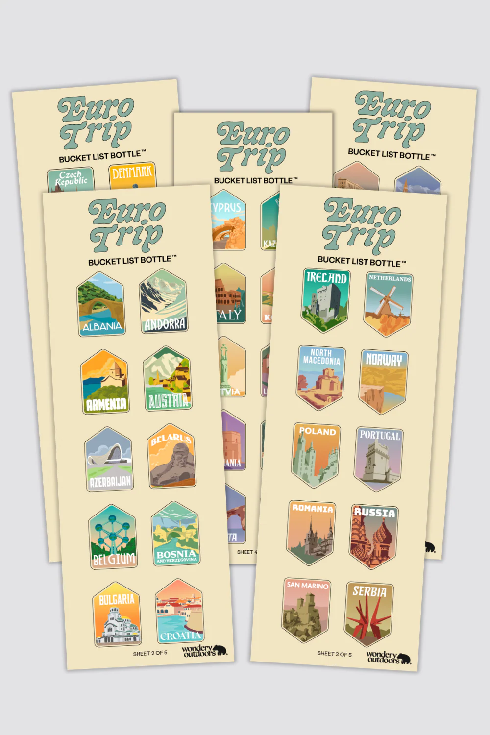 Euro Trip Sticker Sheets