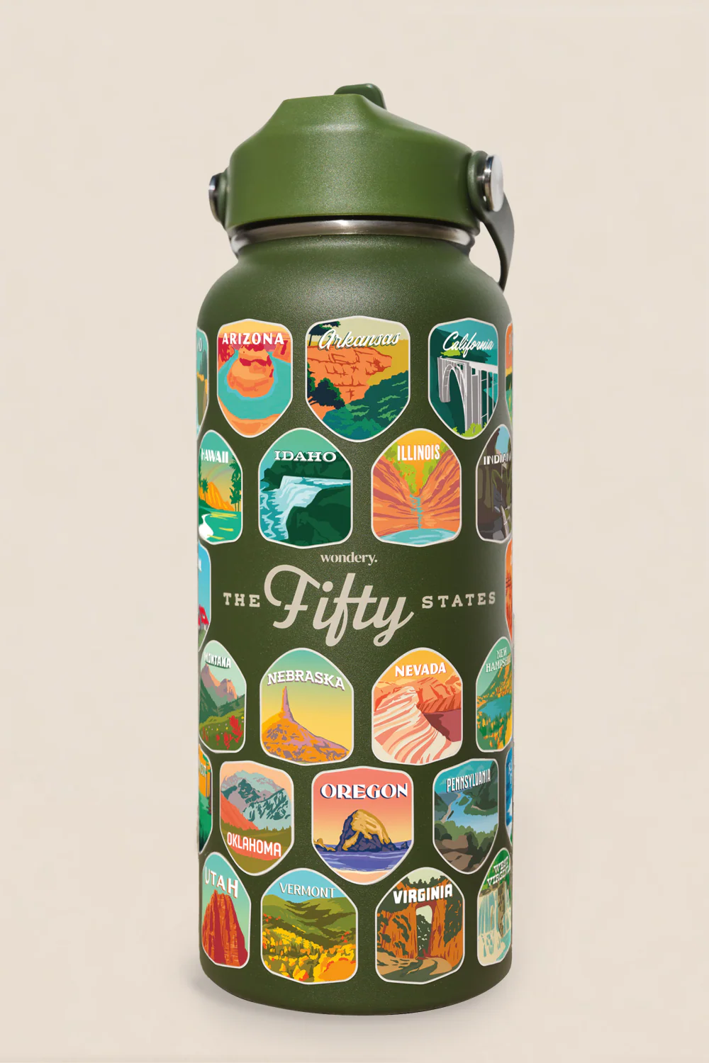 Fifty States Bucket List Water Bottle - Image 3