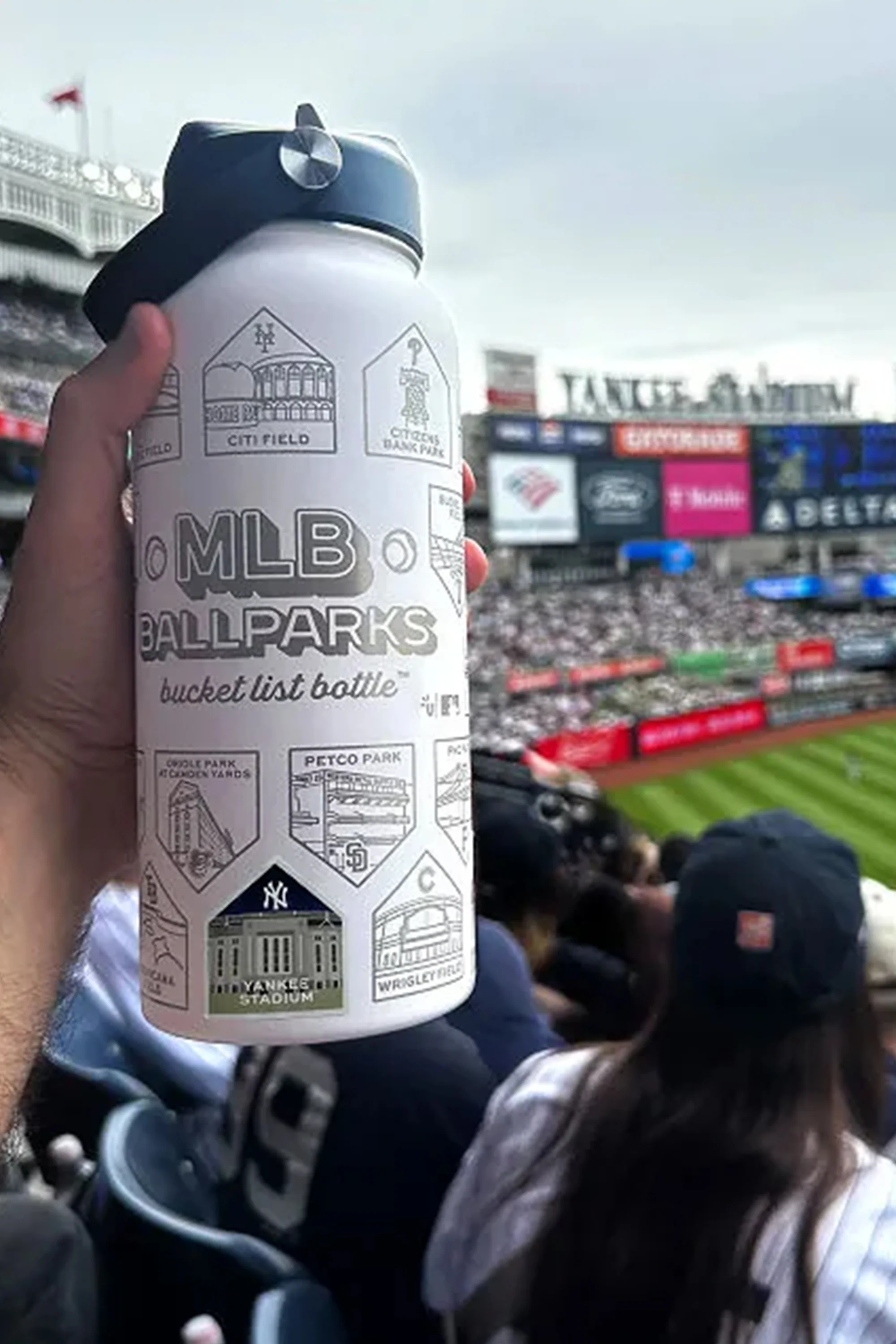 MLB Ball Parks Bucket List Water Bottle - Image 4