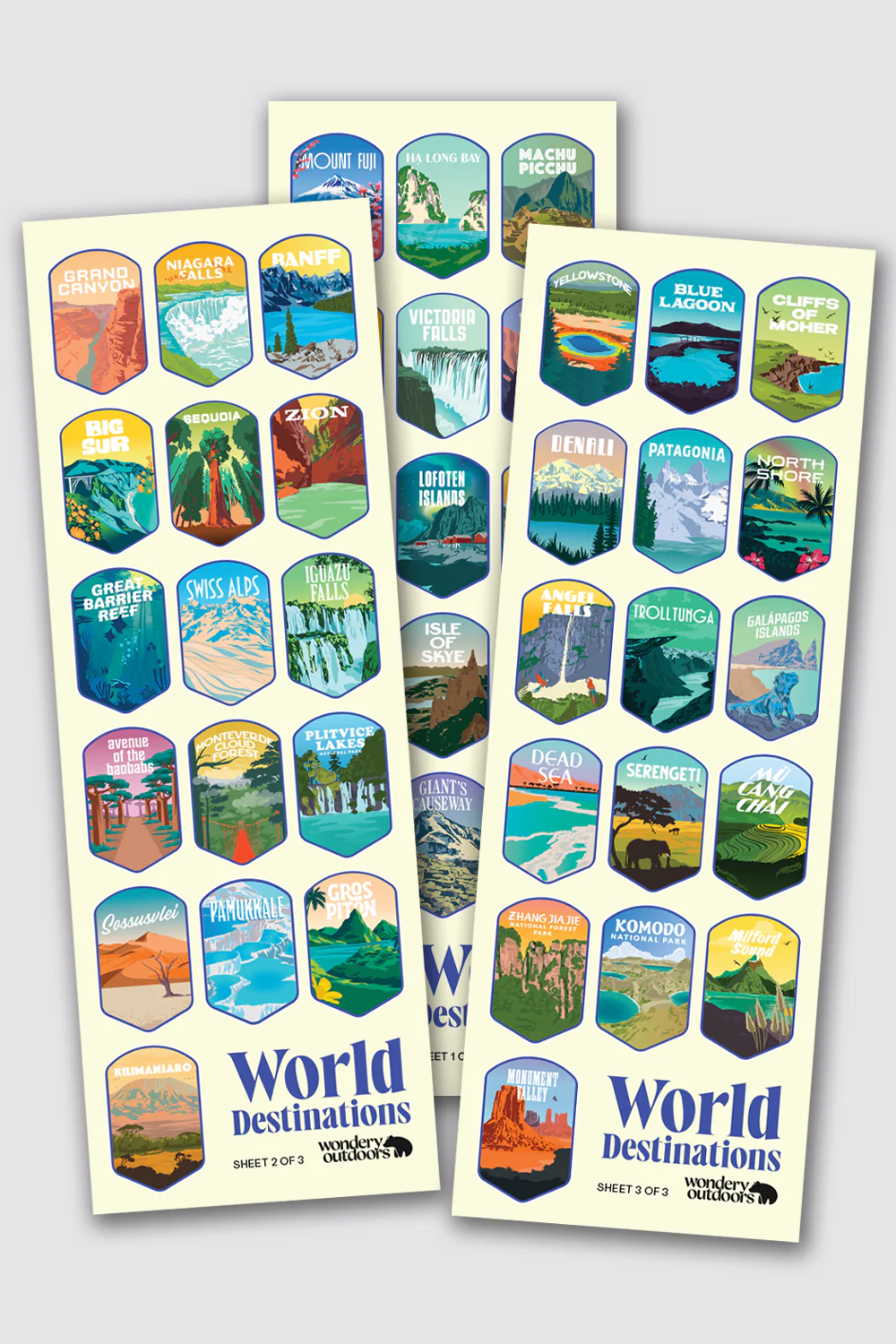 World Destinations Sticker Sheets